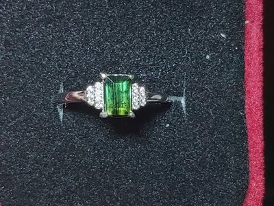 《晶華》天然 綠碧璽 裸石 鑲嵌 戒指 s925  01V09-1