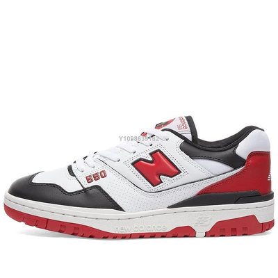 New Balance BB550 白黑紅低幫休閒運動慢跑鞋BB550HR1男鞋