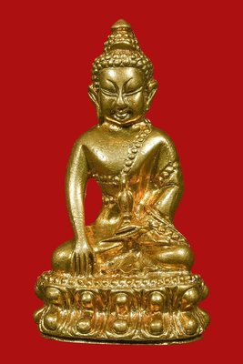 藥師佛，phra kring內入符珠，Lp Koon龍婆坤，Wat Banrai瓦班賴，2545年，黃銅材質。