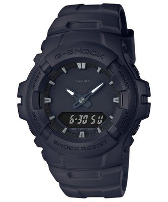【金台鐘錶】CASIO卡西歐G-SHOCK 強悍機能型多功能 黑色反轉液晶 G-100BB-1A G-100BB-1