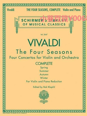 維瓦爾第 四季 小提琴和鋼琴 完整版 售完缺貨 希爾默原版樂譜書 Vivaldi THE FOUR SEASONS CO