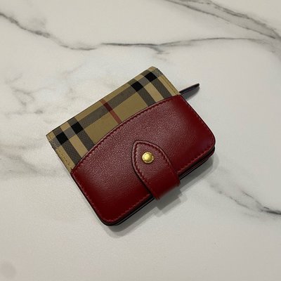 【瑞奇二手精品】Burberry 經典格紋 短夾 零錢 鈔票 美品