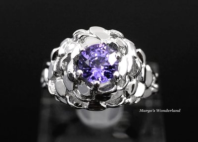 《彩色寶石首飾》14K金 錫蘭紫色藍寶石戒指 1.05ct