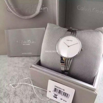 Calvin Klein 曲線系列手鍊腕表-銀白色 ck手錶 女錶 時尚休閒錶 商務錶 k6s2n116