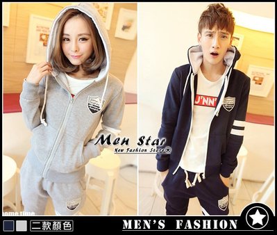 【Men Star】免運費 韓版情侶運動套裝 情侶服 團購 情侶套裝 公司套裝 媲美 superdry 極度乾燥 nik