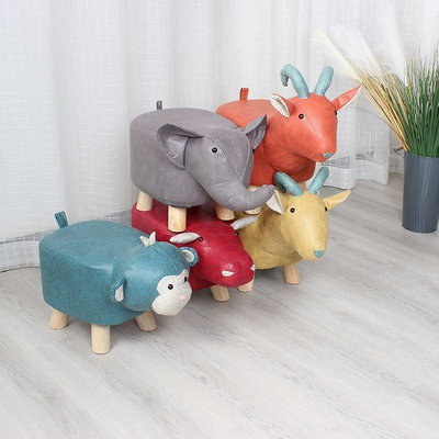 動物換鞋凳子實木寶寶可愛卡通沙發圓凳創意大象兒童小