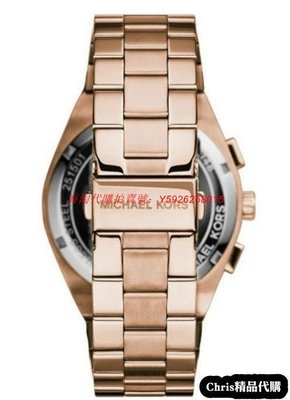正品專購 Michael Kors 經典手錶 玫瑰金X 深藍 三眼計時 日期腕錶 MK6148
