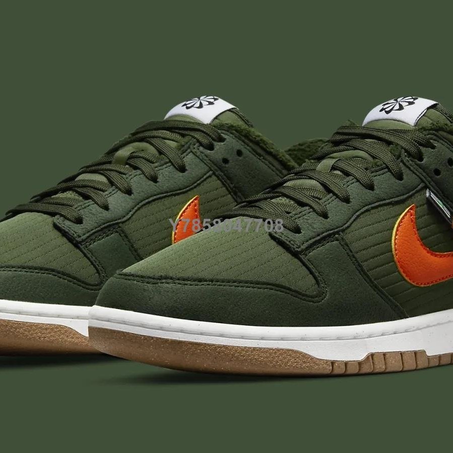 Nike Dunk Low Sequoia Olive 軍綠橘勾經典時尚休閒滑板鞋DD3358-300男