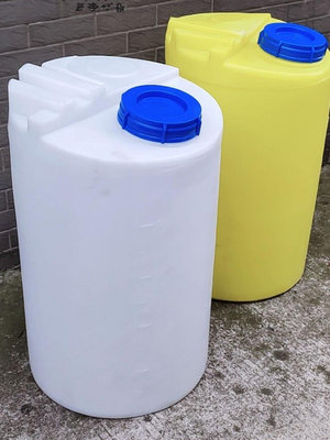 新品特惠*白黃色大塑料水桶箱100L升200立式攪拌PE加藥桶 純凈儲水圓桶容器#花拾.間