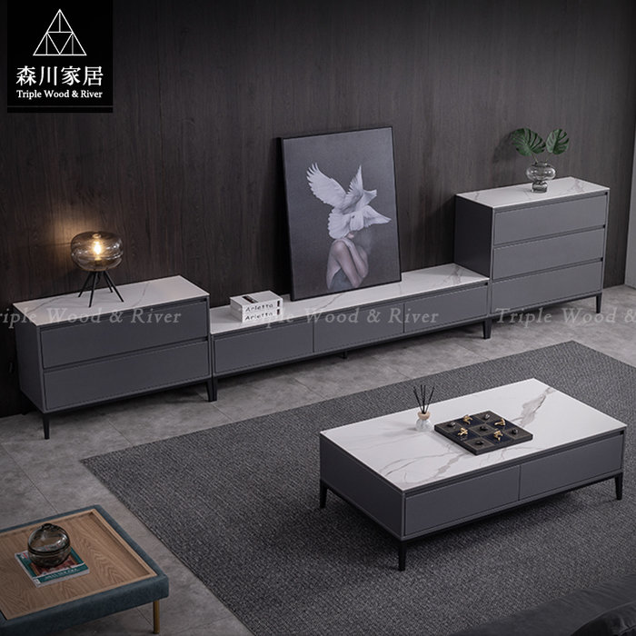 《森川家居》PLT-50LT11-義式現代設計岩板大茶几 客廳起居室桌椅/輕奢石紋收納民宿餐廳/LOFT品東西IKEA