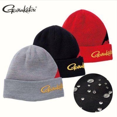 （桃園建利釣具）GAMAKATSU GM-9822 防潑水 防寒 保暖 毛線帽/毛帽 紅色/黑色/灰色