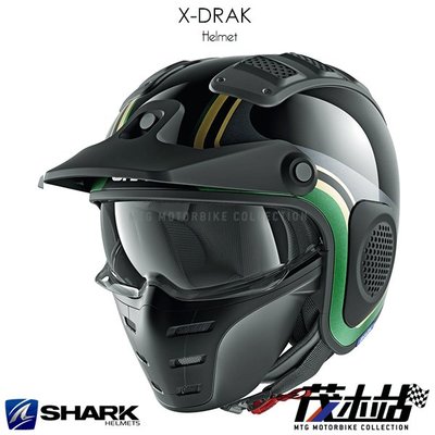 ❖茂木站 MTG❖ SHARK X-DRAK 3/4罩 安全帽 內襯可拆 眼鏡溝。Hister Jet 黑綠