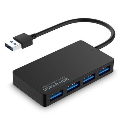 【熱賣下殺價】Black Ultra-thin 4-port USB 3.0 HUB 1分4分線器電腦集線器