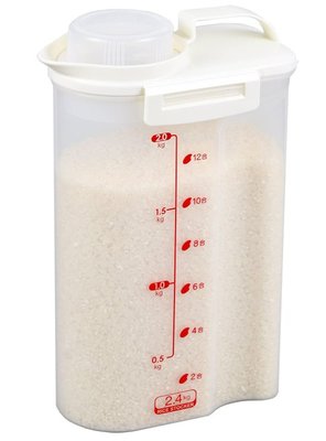 13612A 日本製 裝米桶保存容器2.4kg 米箱透明收納罐密封防潮多功能儲物罐麵粉雜糧五穀米箱廚具