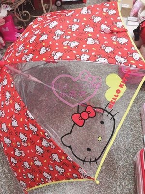 小公主日本精品♥Hello Kitty紅色滿版造型雨傘 尺寸適中 遮陽傘 陽傘 直傘 造型可愛吸睛55503402
