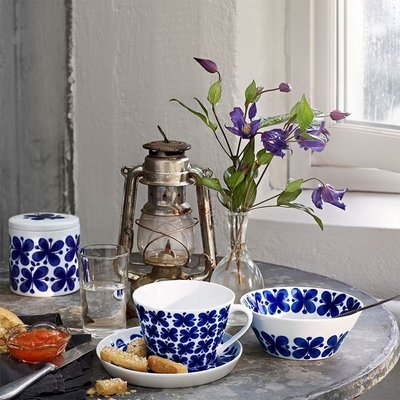 “正品”瑞典Rorstrand藍色經典家用陶瓷餐具平盤深盤色拉碗湯碗釉藍蝴蝶