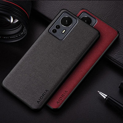 XIAOMI 小米 12 Pro 12 Ultra 12X coque 時尚簡約設計的保護套輕巧純色紡織皮套 funda