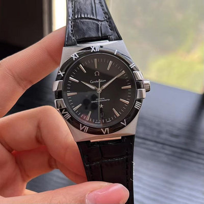 （老錶現）歐米茄男士機械錶 皮帶錶 星座系列 全自動機械 大三針 男士手錶