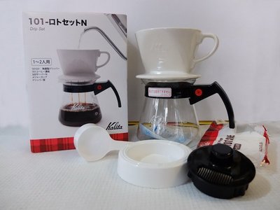 龐老爹咖啡 日本 Kalita 陶瓷濾杯 咖啡手沖壺套組 Drip set 101 1~2人份 玻璃分享壺 咖啡瀝水盤
