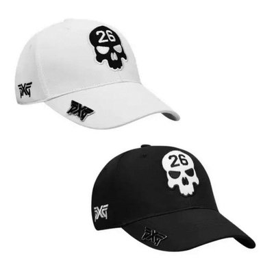現貨熱銷-帽子 高爾夫帽PXG骷髏頭26最新款高爾夫帽子均碼適合所有帶帽夾,黑白兩色可選爆款
