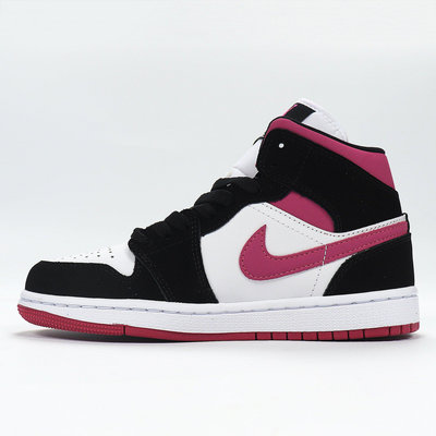 Air Jordan 1 MID 黑粉紫 休閒運動籃球鞋 女鞋 BQ6472-005【ADIDAS x NIKE】