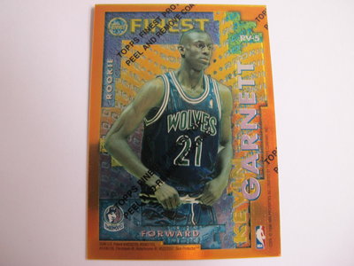 ~ Kevin Garnett ~1996年Finest RC 狼王/賈奈特 名人堂.NBA球星 新人金屬稀少特殊卡