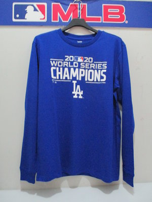 【喬治城】MLB世界大賽冠軍長袖T恤 美國大聯盟 道奇隊 藍色 6060101-550