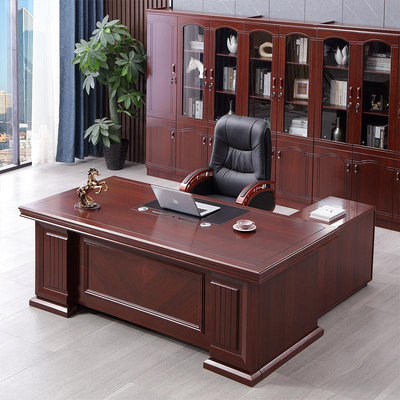辦公桌老板桌辦公室總裁桌子主管經理桌椅組合簡約現代大班臺