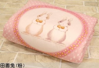 【田園兔-粉色】單人涼被．100%純棉台灣製造