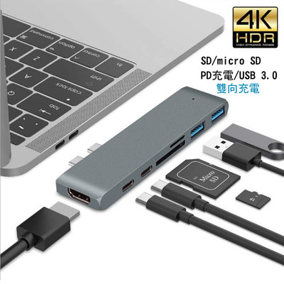 【貝占】七合一 TYPE-C 轉 4k hdmi USB 擴充轉接器 USB3.0 MacBook 讀卡機 HUB