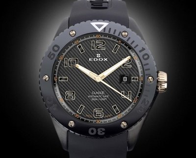 （缺貨）全新瑞士EDOX依度Class-1自動日曆腕錶自動上鍊碳纖維陶瓷機械腕錶機械表300M高防水