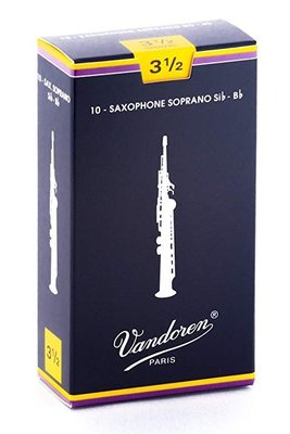 【現代樂器】法國Vandoren Soprano Saxophone 高音薩克斯風 3.5號 竹片10片裝 全新真空包裝