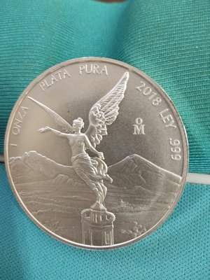 2018 墨西哥獨立天使 (Livertad)1英兩流通型(circulating)銀幣 (限量300,000枚)
