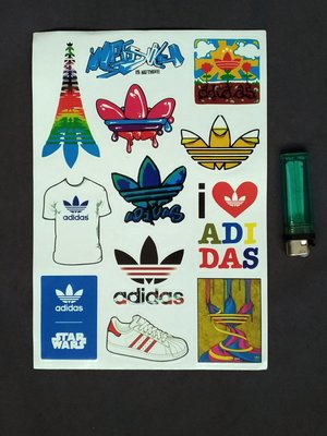 【全新現貨】12張 Adidas 愛迪達 各式貼紙 (中大) 登機箱/行李箱/拉桿箱 可用 (可合併運費)