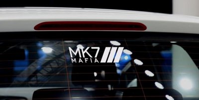 【小韻車材】福斯 MK7 MAFIA 汽車改裝 黑手黨 車貼 車窗貼 後擋貼 防水貼紙 前檔玻璃貼