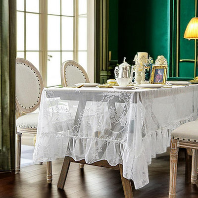 圓桌蕾絲桌布復古方形餐桌臺布風輕奢浪漫風蓋布臺布防塵