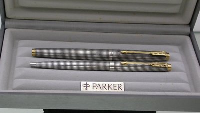 (全新庫藏)美國製Parker派克75純銀絕版對筆.有XF.F.M尖任選.