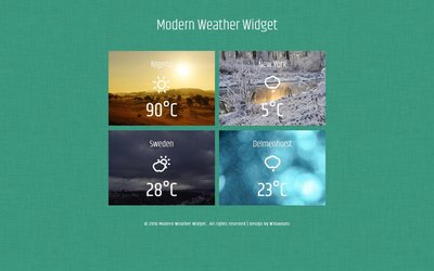 Modern Weather Widget 響應式網頁模板、HTML5+CSS3、網頁設計  #05015A