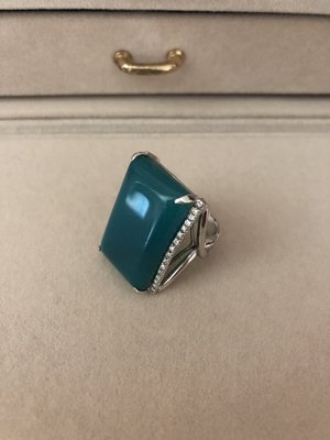 全新訂做超大台灣藍寶鑽石戒指 出清特賣