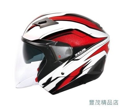 【超取免運】ZEUS 瑞獅 ZS-611E 611 611E TT10 - 3/4罩 半罩 內建墨片 安全帽-白/紅