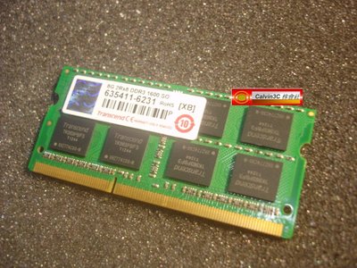 創見 Transcend DDR3 1600 8G DDRIII PC3-12800 雙面16顆粒 筆記型 終身保固