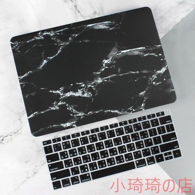 保護殼 適用於Macbook Pro 13 15.4 吋 Touch Bar Air 2019新款 大理石紋黑色 小琦琦の店