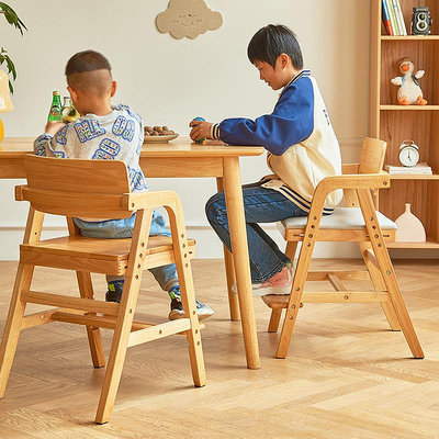 兒童實木餐椅簡約寶寶吃飯家用便攜式凳子座椅多功能可升降學習椅半米潮殼直購