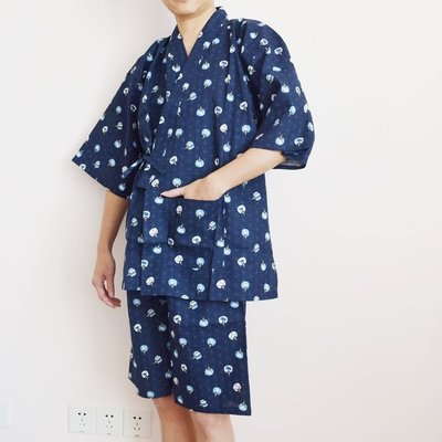 【熱賣精選】和服夏季 日式純棉家居服男士短袖睡衣套裝日本和服甚平溫泉汗蒸服