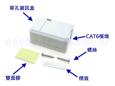 單口 CAT6 資訊桌面盒 含資訊模塊 網路桌面盒 KEYSTONE網路卡座（適合ＡＭＰ型接口模塊) 網路插座 資訊