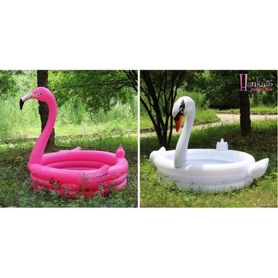 夏日戲水紅鶴/天鵝造型充氣泳池充氣球池