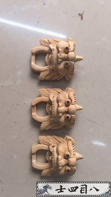 【木質鳥籠】雅軒獅頭 一套3個 波籠52 56用 黃楊木手工雕刻 相思 繡眼 金青