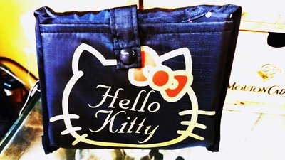 日本直送三麗鷗黑色蝴蝶結kitty收納手提購物包