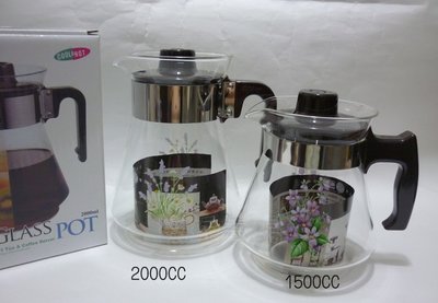 (玫瑰Rose984019賣場~2)台灣製~亞美 冷熱兩用 玻璃壺(水壺)2000CC~當泡茶壺.冷水壺(耐熱120度)