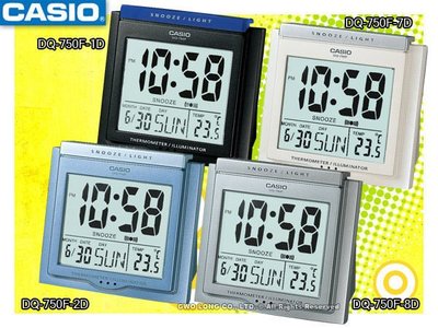 CASIO專賣店 卡西歐鬧鐘 DQ-750F 數字型電子式 日期 溫度 貪睡功能 含稅價 保固一年